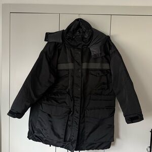 Nike Black Down Fill Puffer Parka Coat with Hood | Size M